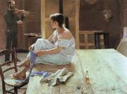 Richard Bergh after the pose oil painting artist